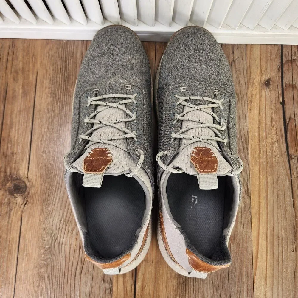 Olukai Nanea Li Mens Sz 10.5 Gray Canvas Casual Urban Sneakers Shoes 10485-LRLR